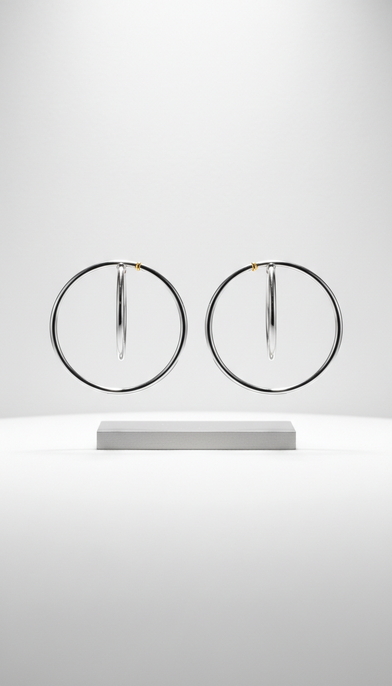 Pendientes minimalistas de platino