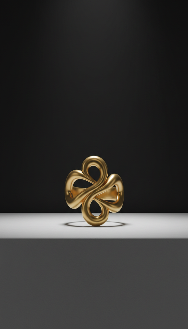 anillo esculpido en oro pulido