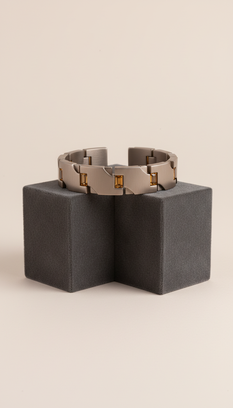 Brazalete arquitectónico satén topo
