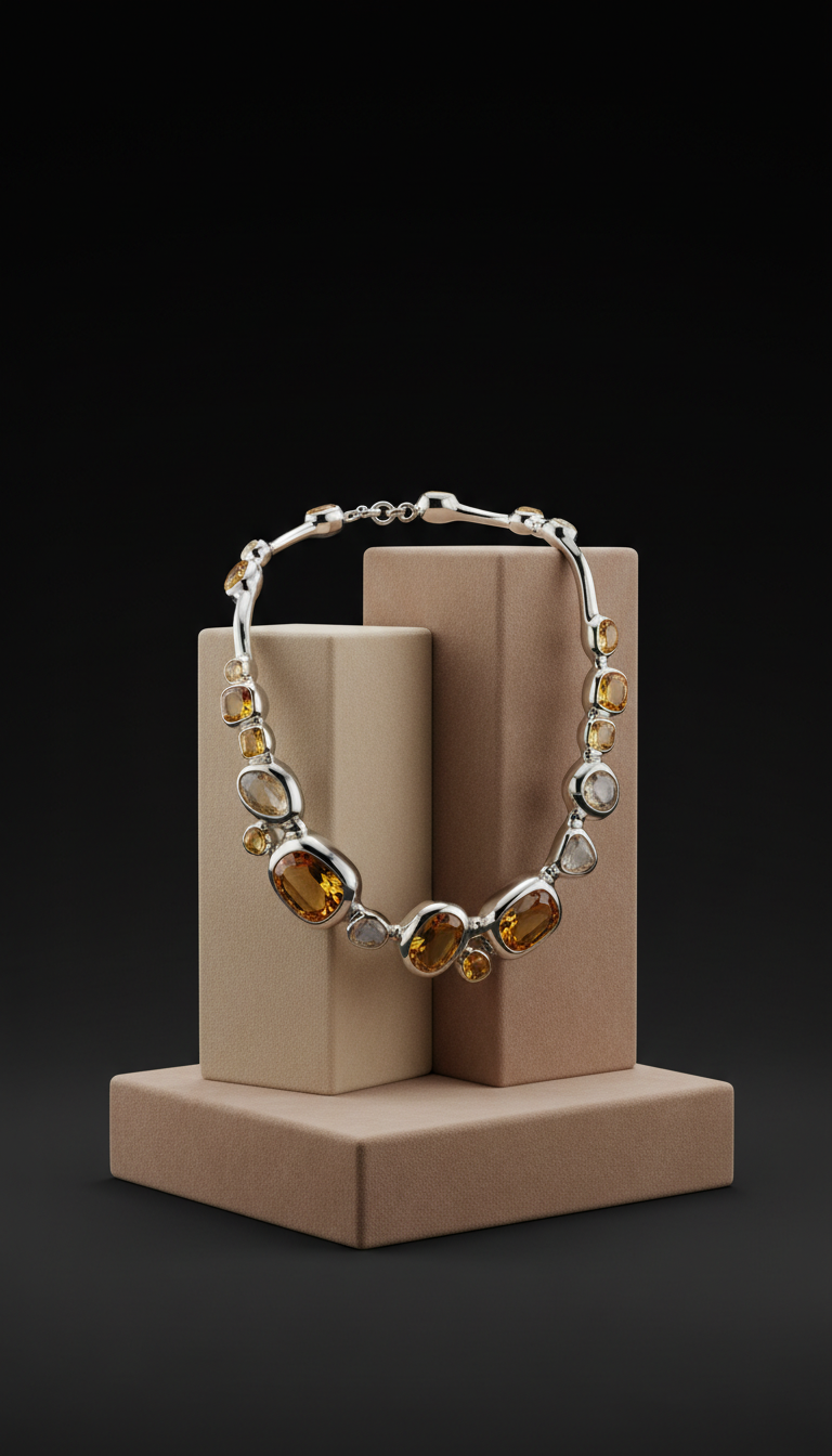 Collar vanguardista en platino
