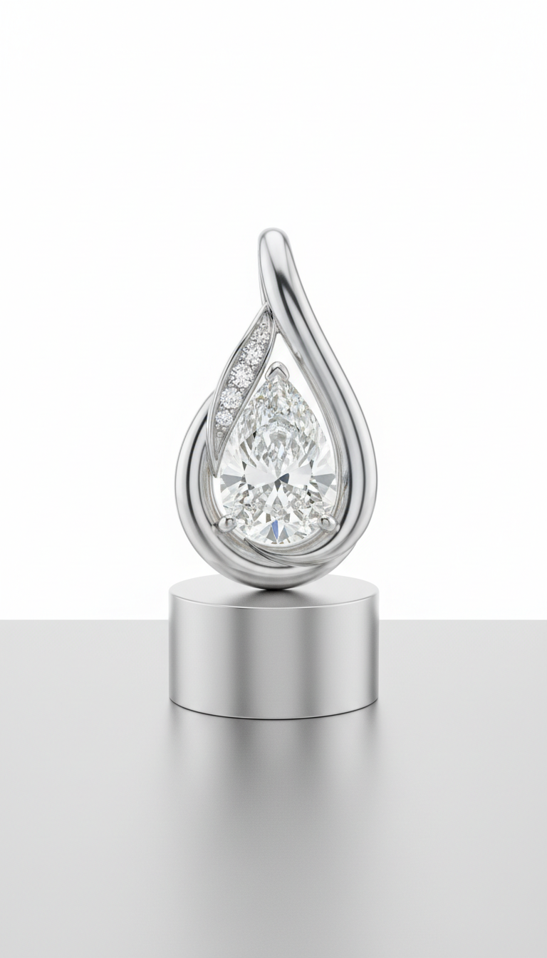 Colgante de platino con gema impecable