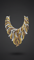 Platinum and Gold Cascade Necklace